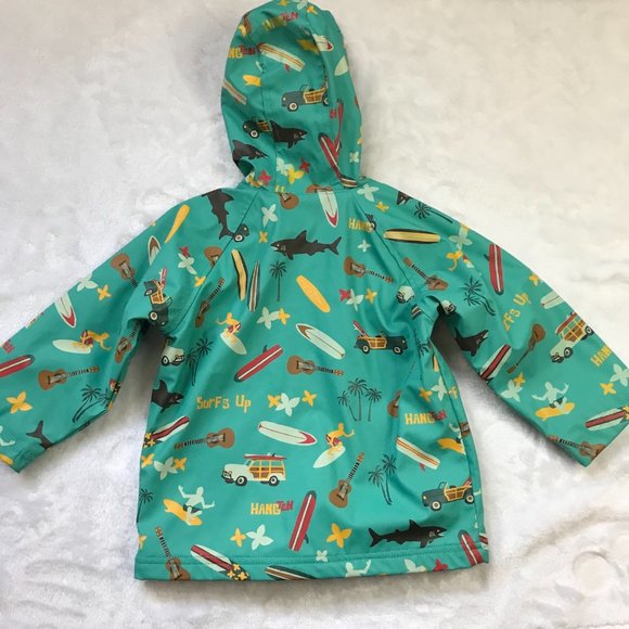 Hatley's Surf's Up Raincoat Unisex Kids Toddler Size 2 Beach,‎ Terry Cloth, Hood - Picture 5 of 11